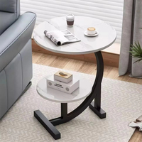 Table basse moderne en bois nordique en forme de C, petite table à thé convertible en table de chevet pour salon, appartement, mobilier de maison