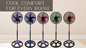 Ventillador de PIE Turbo 10 pulgadas ระบายอากาศ de PEDESTAL de PIE morado - Product Image 2