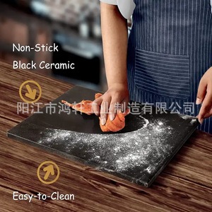 Pierre à pizza carrée Iolite 38cm noire, résistante au four, pour la cuisson de pizzas - Product Image 4