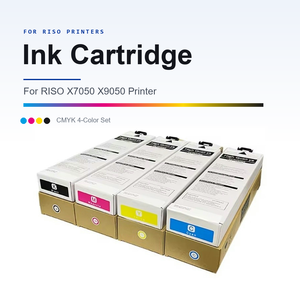 Cartucho de Tinta Compatible de 1000 ml con Chip, 4 Colores CMYK, Directo de Fábrica, para Impresión en RISO ComColor X7050 X9050 Copy Center - Product Image 1