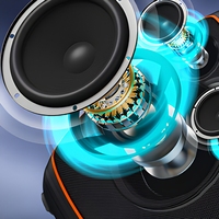 BKK / OEM 20W RMS Enceinte portable avec microphone intégré, boîtier en plastique, LED RGB, alimentation par batterie, Boombox sans fil pour extérieur