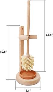ชุดแปรงทำความสะอาดโถสุขภัณฑ์ไม้บีช พร้อมขนแปรงจากใยไซซอล ที่วางแปรงแบบตั้งพื้น ดีไซน์เรียบง่ายสำหรับทำความสะอาดห้องน้ำ - Product Image 5