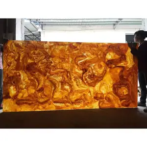 SL天然玛瑙大理石棕色金色大理石大板半透明石材透光薄板石材