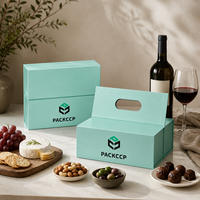Individuelles Markenlogo Tragbare Magnetische Wein-Geschenkbox Faltbare Quadratische Verpackung Bedruckte Papier-Kartonagen