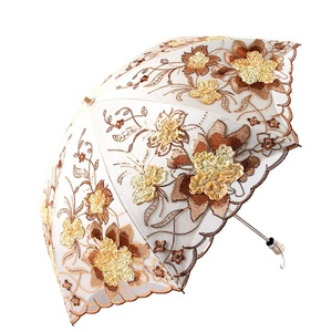 2024 Advanced Custom Fashion <b>Umbrella</b> Flower Lace Parasols for Wedding Party Lace Bridal <b>Umbrella</b> Black Coated Sunscreen - Product Image 2