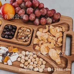 เขียงไม้อะคาเซียสี่เหลี่ยมแผ่นขนมปังผลไม้ชีสอเนกประสงค์ทำเอง - Product Image 3