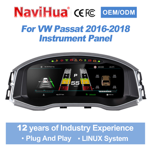 Panel de Instrumentos Digital LCD con Sistema Linux de Nuevo Diseño Navihua, con Carplay, Velocímetro Automático para Volkswagen VW Passat - Product Image 2