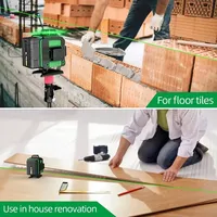 Mini niveau laser vert rotatif à 16 lignes avec affichage numérique, trépied, batterie, design compact et portable