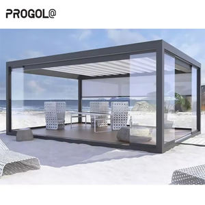 Waterproof <strong>Outdoor</strong> Motorized Aluminum Louvered Pergola <strong>With</strong> LED Lighting for Garden - Product Image 3