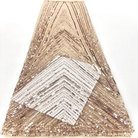 Rouge rayé perle Tube Sequin brodé maille tissu nouveau Style tissé Technique pour robes de mariée mode et sacs dentelle perles