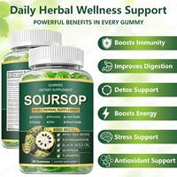 Gummies de supplément de poudre d'extrait de feuilles de corossol (graviola) de haute qualité, marque privée, vente en gros OEM, enrichies en vitamine C et zinc pour adultes