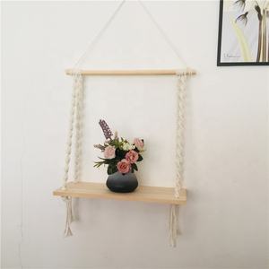 Étagère murale <span class=keywords><strong>en</strong></span> macramé, étagère d'angle <span class=keywords><strong>en</strong></span> macramé, mini porte-plante suspendu - Product Image 4