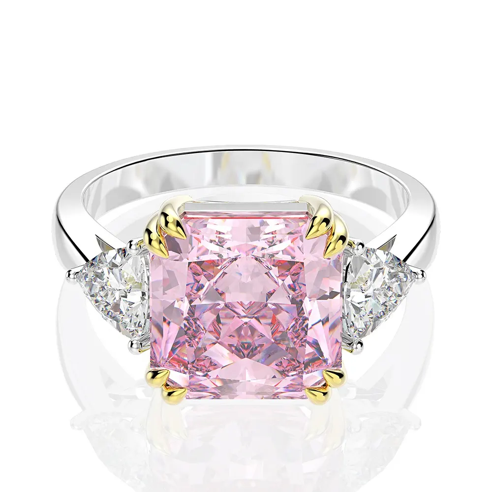Anello di diamanti creato in laboratorio fedi nuziali di alta qualità per le donne accettano gioielli personalizzati in argento Sterling 925