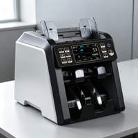 Máquina Contadora de Dinero de 2 Compartimentos, Contadora de Billetes con Detección de Múltiples Divisas y Clasificación de Denominaciones Mixtas