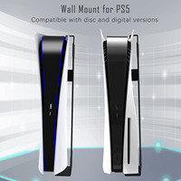 Support mural en métal pour PS5, support pour Playstation 5 édition disque et numérique, support de console de jeu avec support pour casque et manette