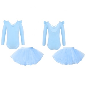 Ensemble de danse pour filles de 3 à 14 ans, justaucorps avec jupe tutu, ensembles de robes de danse de salon pour la pratique, l'entraînement et la compétition, tous styles - Product Image 2