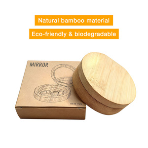 Wholesale Eco Bamboo Round Cosmetic <b>Makeup</b> <b>Mirror</b> OEM Custom Logo With Storage Case <b>For</b> Travel Gift Use - Product Image 5