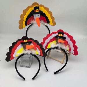 ที่คาดผมรูปหัวไก่งวงวันขอบคุณพระเจ้าแบบไม่ถักทอ HLC สำหรับงานคอสเพลย์ งานแสดงบนเวที ของตกแต่งวันหยุด สร้างบรรยากาศวันขอบคุณพระเจ้า - Product Image 1
