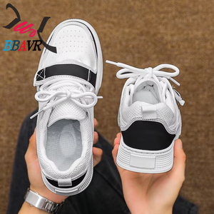 Zapatillas Deportivas de Plataforma con Malla Blanca y Verde para Hombre BBAVR, con Cordones, Punta Redonda, Transpirables, Suela de PVC, para Verano, que Aumentan la Estatura - Product Image 4