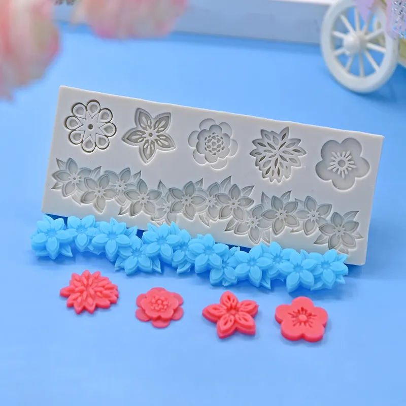 Wholesale Products Flowers Shape Cake Border Silicone Mold Wedding Fondant Cake Decorating Silicone Moulds