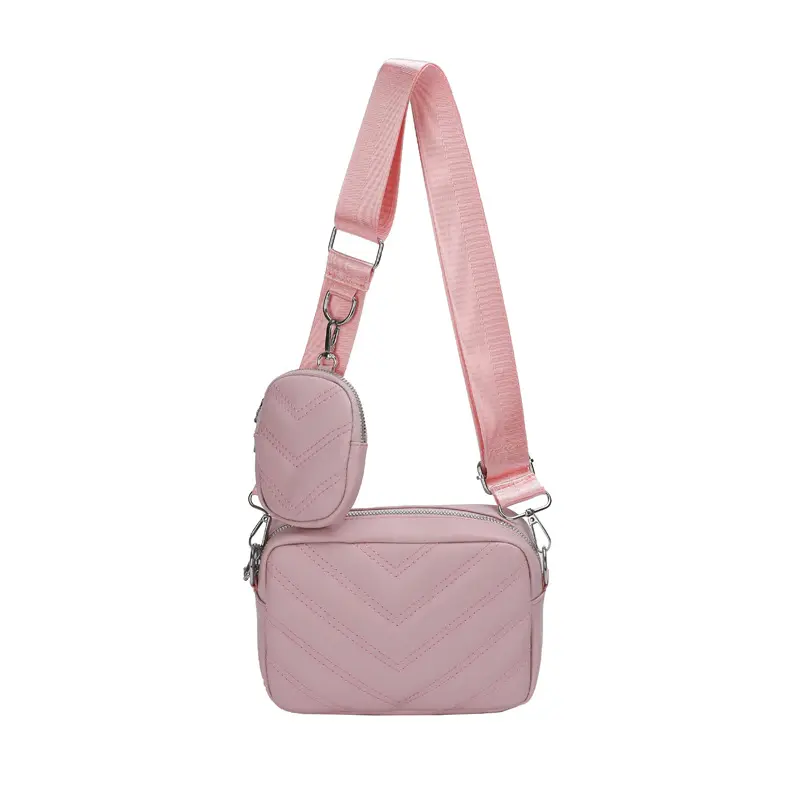Design à la mode sac à bandoulière sac pour appareil photo porte-monnaie téléphone portable en cuir matelassé sac à bandoulière
