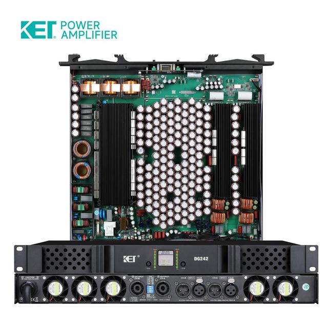 KET DG242 1U Class D High Power 2 Channel X4200 Watts 8ohm Digital Professional Power Amplifier 2ohm 90-260 Voltage