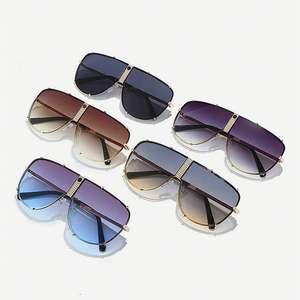 Gafas de Sol de Piloto Extra Grandes con Logotipo Personalizado, Moda Vintage 2025, para Hombre y Mujer, Montura Grande, Estilo Punk, Lentes Degradadas con Protección UV400, Metálicas - Product Image 5