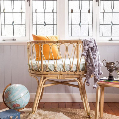 Handmade Rattan Baby Crib Rattan Baby Crib High Quality Suitable for Baby