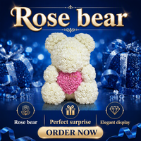 Vente chaude mignon Rose ours en peluche artisanat cadeaux parfaits pour l'anniversaire des enfants Graduation fête des mères noël Halloween-vente en gros