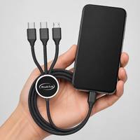 Cable USB 3 en 1 a Micro/USB, con Cubierta de PVC Trenzada y Blindada, Cobre Estañado, Carga Rápida de 3A, para iPhone, Auriculares, Reloj Inteligente e Impresora