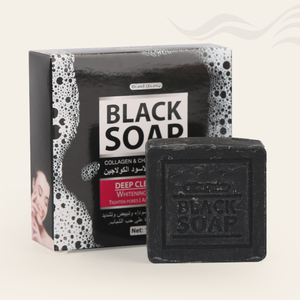 Sabun pemutih Multi guna, sabun hitam kolagen aktif kontrol minyak, pembersihan mendalam, sabun pemutih Pengencang pori untuk wajah - Product Image 1