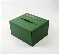 Boîte cadeau en cuir vert, papier MDF, matériaux recyclés écologiques, pour le rangement de parfums et de cosmétiques, avec fermeture magnétique en carton ondulé