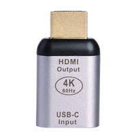 Adaptor DP Male, USB Tipe C Betina Ke HDMI-Kompatibel, Konverter 3D 4K 60Hz untuk MACBook Pro Air Laptop Ponsel