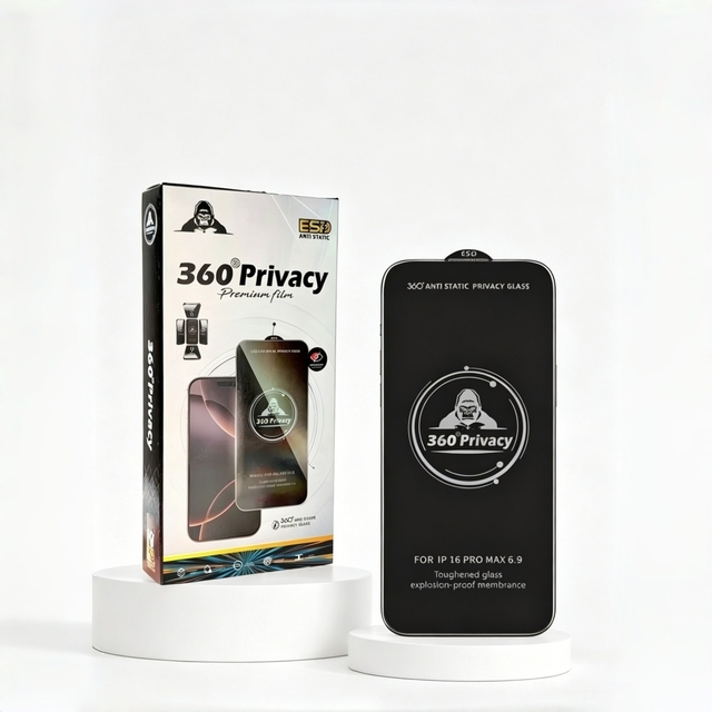ESD 360° Anti-Spy Privacy Screen Protector High Aluminum Tempered Glass Film for iPhone 11 12 13 14 15 16 17 XS Pro Max Plus Air