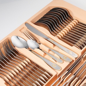 <span class=keywords><strong>Service</strong></span> de Couverts Classique en Acier Inoxydable Plaqué Or <span class=keywords><strong>72</strong></span> <span class=keywords><strong>Pièces</strong></span> pour Mariages, Dîners Occidentaux de Luxe, Hôtellerie, Design Transfrontalier - Product Image 4