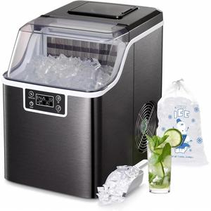 Machine à glaçons en forme de nuggets, plastique, portable, glaçons compactes, pour comptoir, fonction autonettoyante, 26 lb/24 h, 9 cubes - Product Image 1