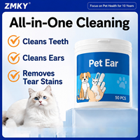 Échantillons Gratuits OEM – Lingettes Rafraîchissantes pour Animaux de Compagnie (80 Lingettes) – Gants Biodégradables Écologiques pour Nettoyage Dentaire, des Doigts et des Oreilles – Chiens et Chats