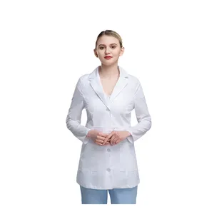 2024 manga corta poliéster algodón bata de laboratorio uniforme médico Hospital Doctor Unisex Scrub bata de laboratorio blanca