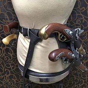 Ceinture à pistolet Renaissance Pirate, étui à flintlock, support de crosse de fusil, accessoire de costume médiéval pour chevalier, musonnier, capitaine, Steampunk, LARP - Product Image 3
