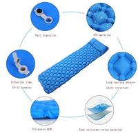 Almohadilla de dormir inflable de fabricación china gruesa de nailon doble de alta calidad-cama de aire de soplado impermeable con inflado de bomba de pie