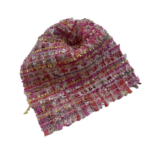 Bán Buôn Vải Nhà Cung Cấp Màu Hồng Jacquard Sang Trọng Polyester Acrylic Kiểm Tra Kim Loại Tweed Vải Cho Phụ Nữ 21003 - Product Image 1