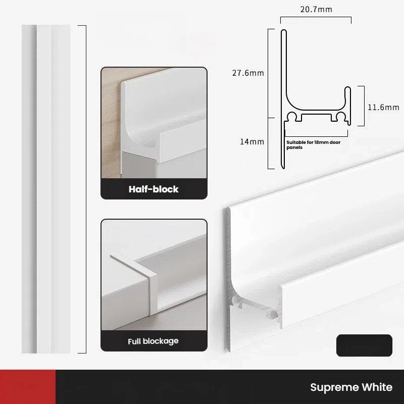 Minimalist Slot Free L-Shaped Hidden Pull Handles for Wardrobes Kitchen ...