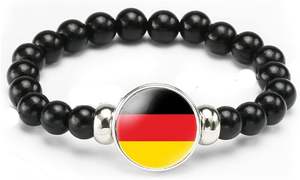 Braccialetto con Bandiera Nazionale Tedesca, Bracciale Elastico con Perline, Supporta il Tuo Paese, Souvenir di Viaggio, Regalo per Uomini e Donne - Product Image 5
