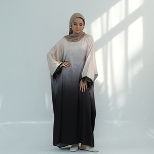 Loriya plume garni caftan robes femmes dubaï manches chauve-souris Abaya femmes musulmanes robe avec ceinture intérieure dernière Abaya EID - Product Image 2