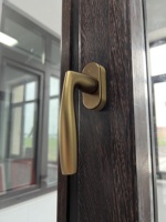 Ventanas de Madera de Wenge de Alta Calidad con Revestimiento de Aluminio para Villas de Lujo