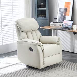 Hiện đại sang trọng duy nhất màu cam điện ngồi có thể ngả sofa với điều chỉnh màu Be da Trung Quốc có tính năng massage chức năng khung gỗ - Product Image 5