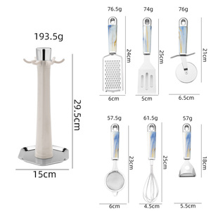 Ensemble d'ustensiles de cuisson de luxe légers du fabricant, 7 pièces, <span class=keywords><strong>fouet</strong></span> à boîte ouverte avec trou de suspension - Product Image 5