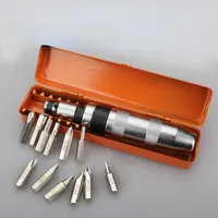Set Obeng Impact Heavy Duty, Kit Peralatan Obeng Tahan Guncangan dengan Mata Bor Chisel, Alat Pengangkat/Pembuka Sekrup Pipih
