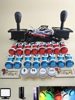 Kit de jeu d'arcade DIY avec joystick américain en métal pour 2 joueurs, avec carte à délai nul et bouton lumineux pour PC et Raspberry Pi