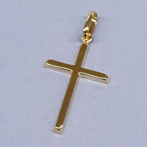 สร้อยคอไม้กางเขนสีทอง18K สไตล์ญี่ปุ่นสำหรับทุกเพศ - Product Image 5